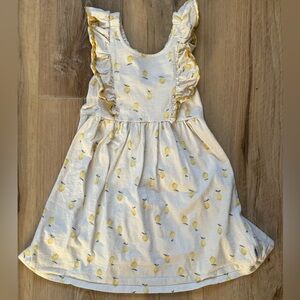 🍋 Charming Lemon Print Ruffle Dress for Kids